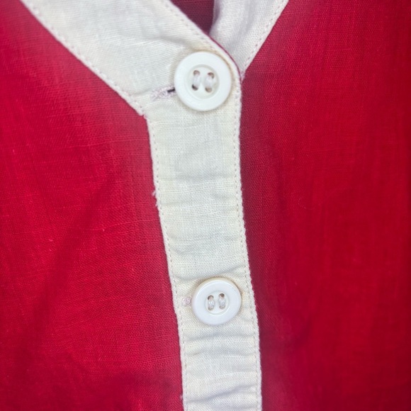 VINTAGE Made in India 100% Cotton Red Short Sleeve Button Up Top w/ Cherries SzM - Picture 12 of 15